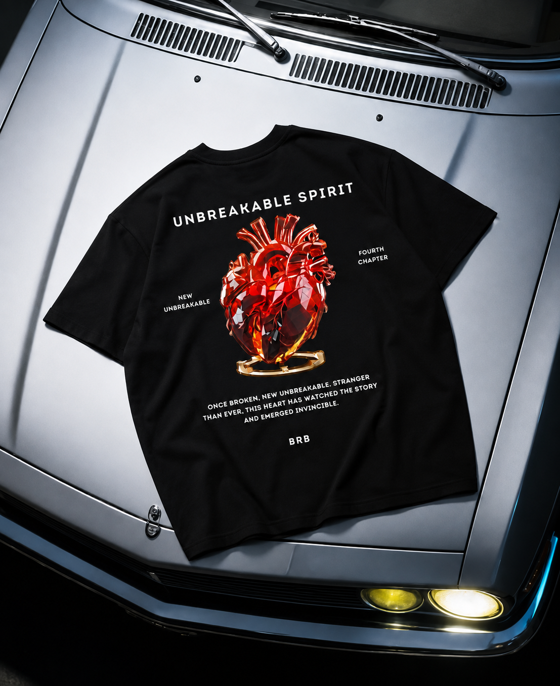 Unbreakable Spirit Heart Graphic T-Shirt – Black