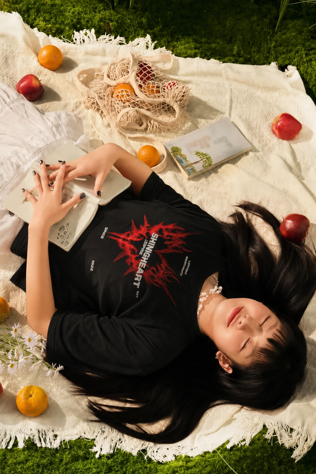 Shining Heart Empire Graphic T-Shirt – Black Flame Edition