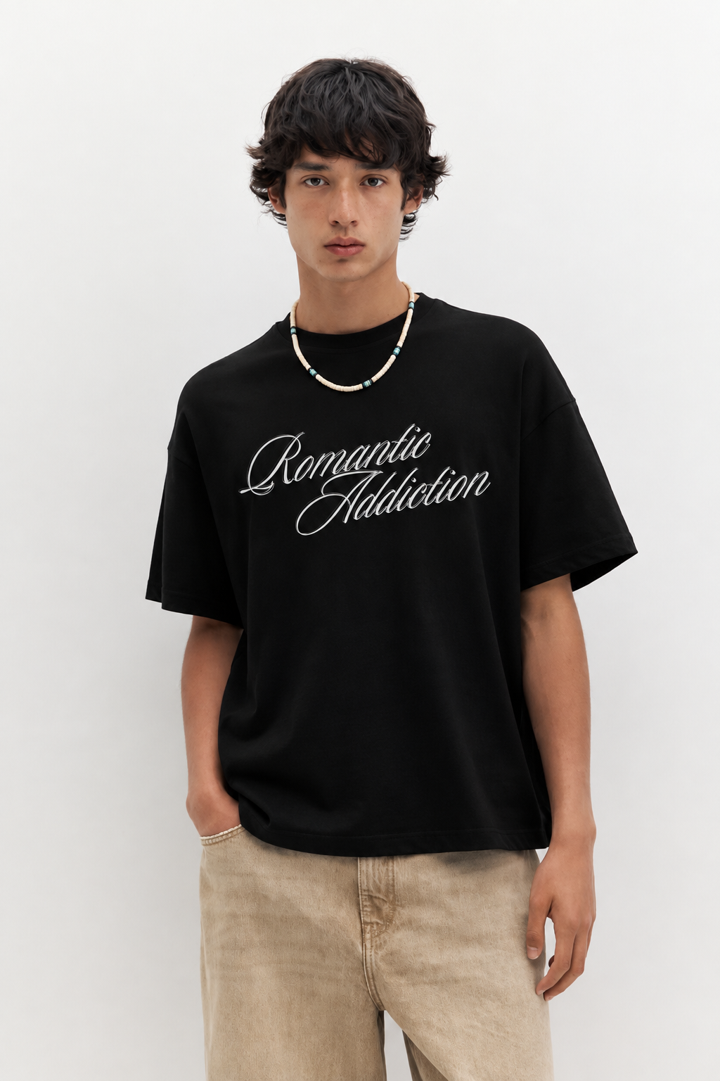 Romantic Addiction Graphic T-Shirt – Black