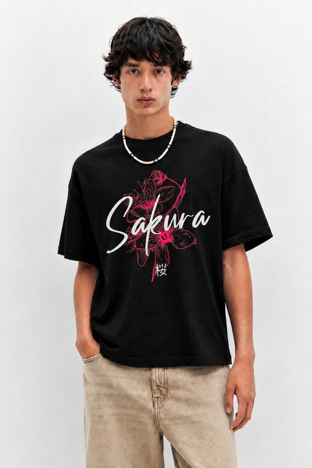 Sakura Cherry Blossom Graphic T-Shirt – Black