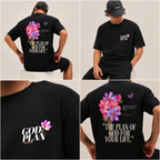 God Plan Floral Faith Graphic T-Shirt – Black