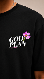 God Plan Floral Faith Graphic T-Shirt – Black