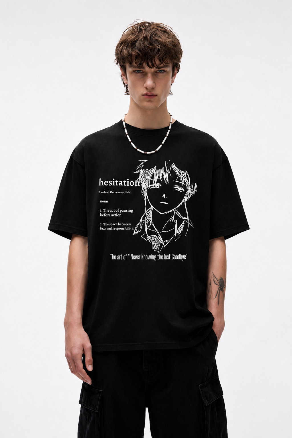 Hesitation Anime Graphic T-Shirt – Black