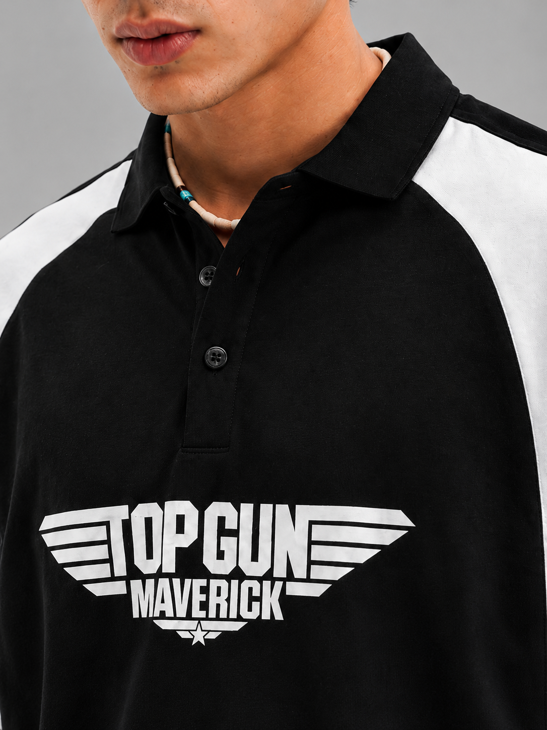 Top Gun Maverick Polo T-Shirt – Black & White