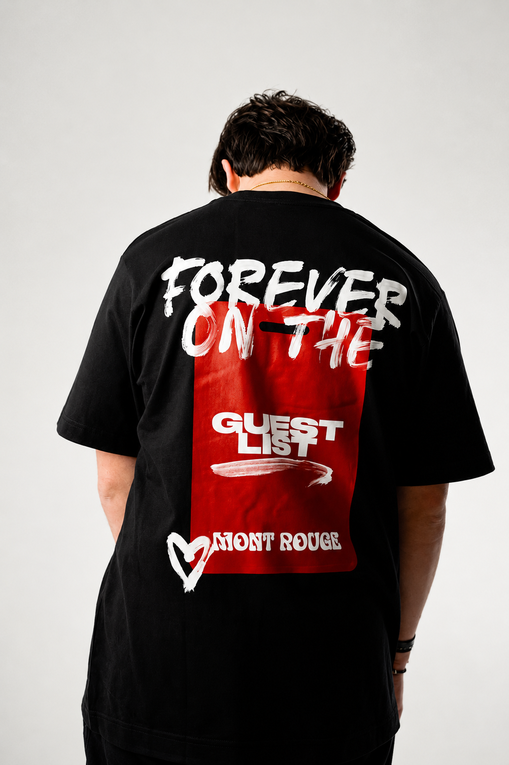 Forever on the Guest List Mont Rouge Graphic T-Shirt – Black