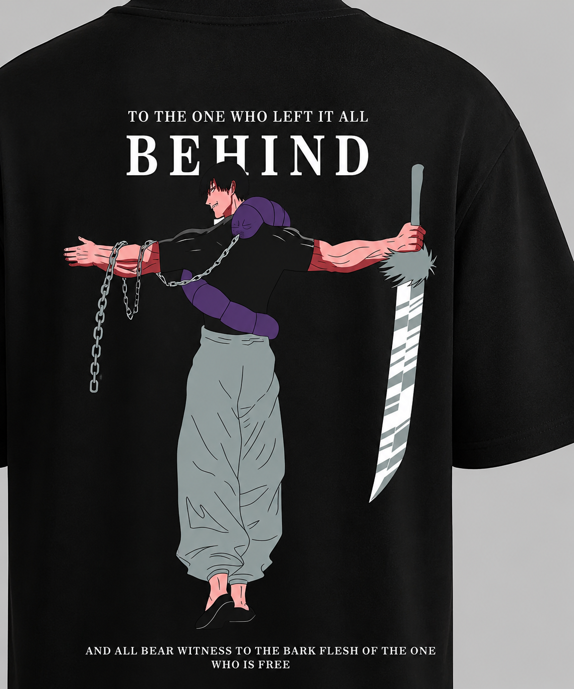 To the One Who Left It All Behind Anime Graphic T-Shirt – Black