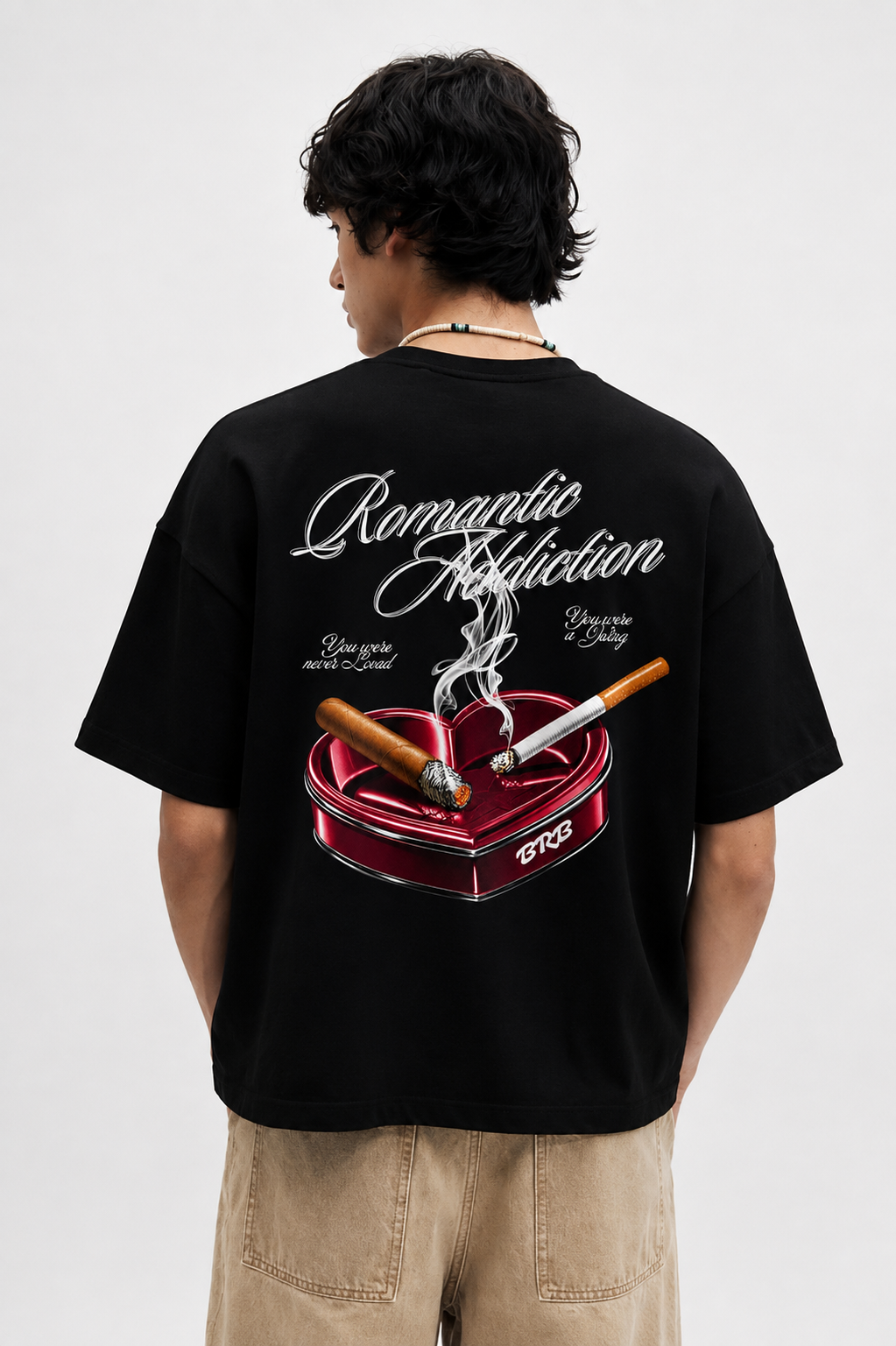 Romantic Addiction Graphic T-Shirt – Black